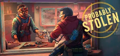 Probably Stolen Steam store header art showing a trade at the shop counter